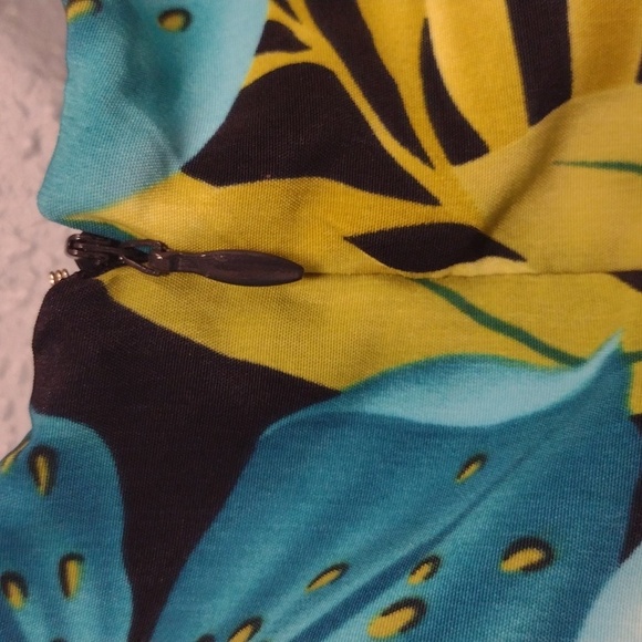 White Stag Blue and Green Midi Sundress Scoop Neck Resort Wear Size 16 - Picture 6 of 12